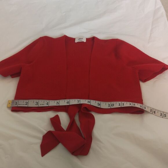 Wilfred Ladies Ribbed Tie Front Crop Top Small Red - Picture 11 of 16
